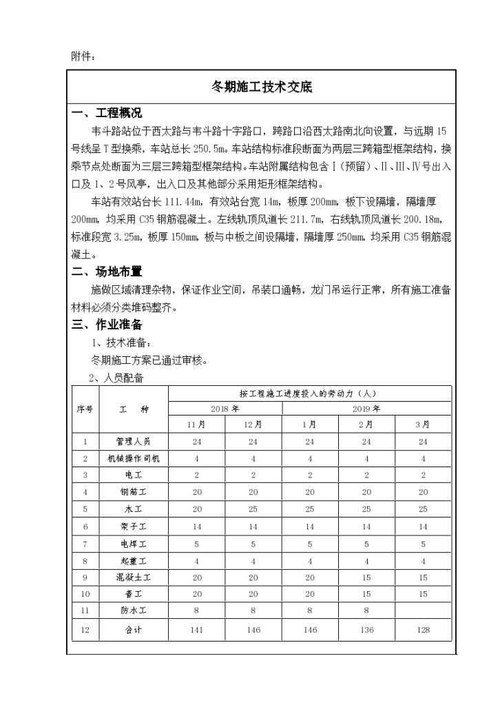 西安地铁6号线TJSG-5标2018年冬期施工技术交底-图二