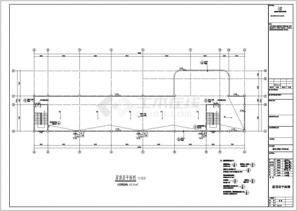 乌鲁木齐某小学2900平米左右4层框架结构教学楼建筑CAD设计图纸-图一