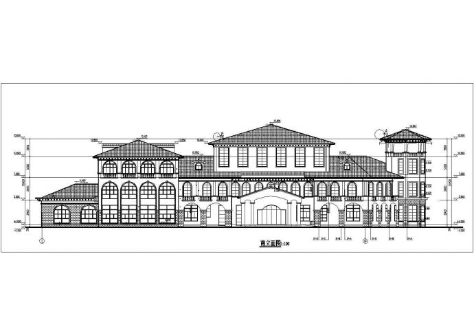 慈溪市某社区占地1000平米3层框混结构幼儿园建筑CAD设计图纸_图1
