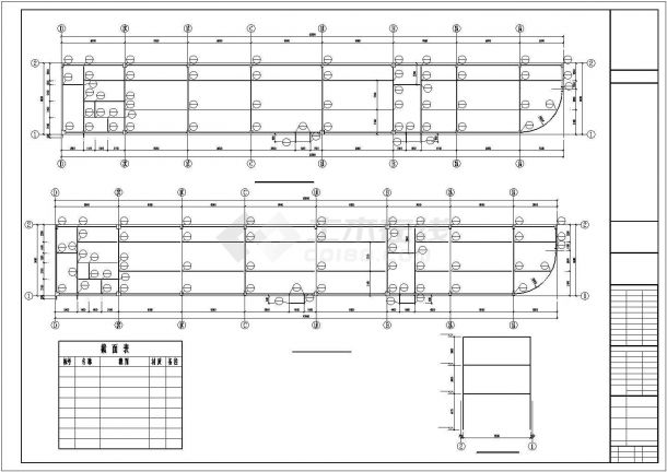 【最新】某3层钢框架办公楼结构设计方案CAD图纸-图二