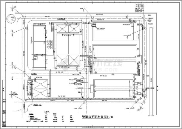 某生活污水处理工艺设计详细方案CAD图纸-图二