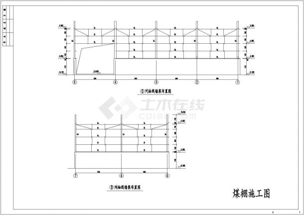 【最新】某27米L型平面钢结构厂房设计方案CAD图纸-图二