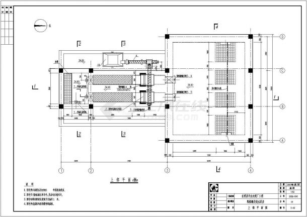 某污水处理厂粗格栅及进水泵房工艺设计详细方案CAD图纸-图一