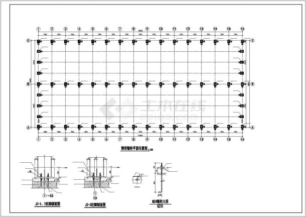 【最新】某大型双跨钢结构库房设计方案CAD图纸-图二