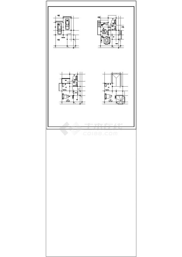 某乡村三层豪华别墅建筑设计施工图（含效果图）-图一