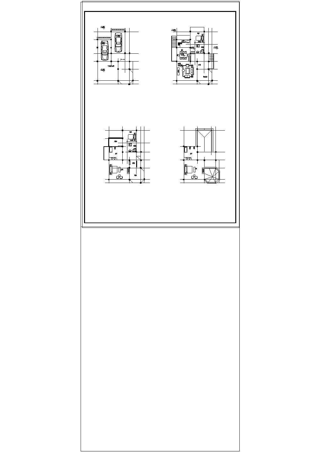 某乡村三层豪华别墅建筑设计施工图（含效果图）