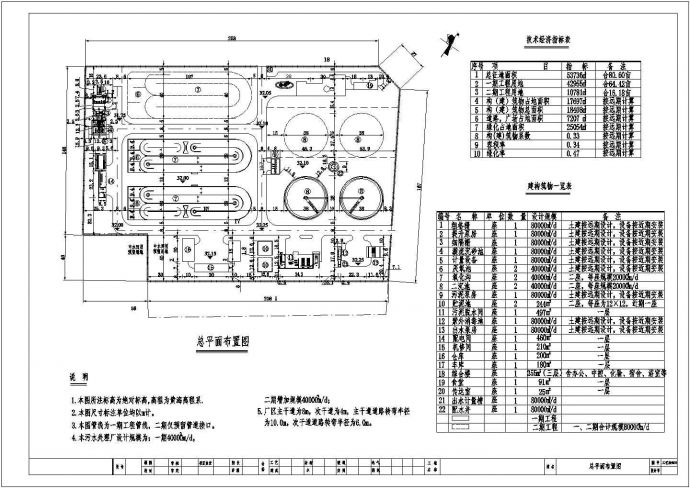 某污水处理厂工程初步工艺设计详细方案CAD图纸_图1