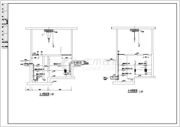 某县污水处理厂水处理工艺设计详细方案CAD图纸-图一