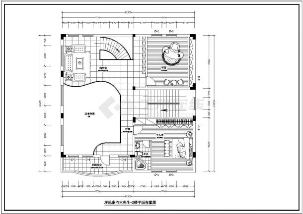 某三层别墅建筑装修CAD基础套图-图二