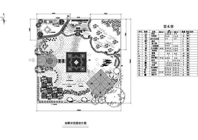 某别墅庭院造景全套设计详细方案施工CAD图纸_图1
