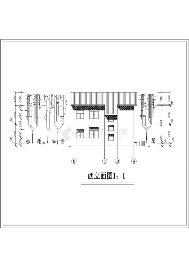 某家庭小别墅景观绿化完整设计施工详细方案CAD图纸-图一