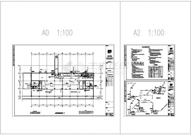 西安市某知名会展中心给排水系统全套设计CAD图纸-图一