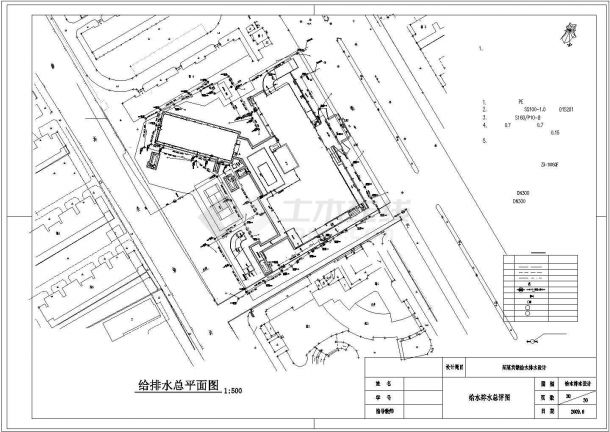 成都市双流区某高档假日宾馆给排水系统设计CAD图纸-图二