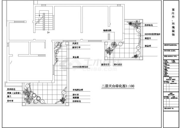 某院环境绿化设计施工详细方案CAD图纸-图一