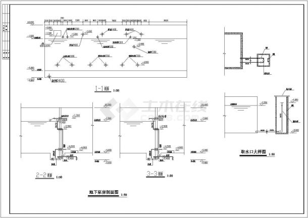 七层停车库给排水和消防系统全套设计CAD图纸-图一