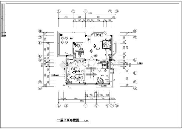 某豪华别墅装修全套设计cad图-图二