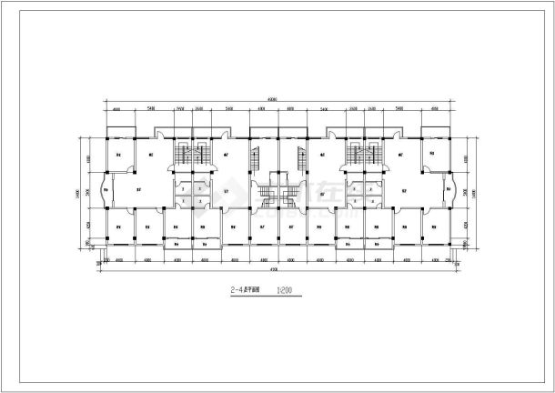 某多层框架结构欧式商场设计cad 平立面建筑方案图-图二