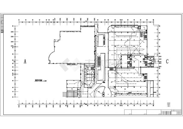 长沙市某4层高档购物商场内部消防报警系统设计CAD图纸-图二