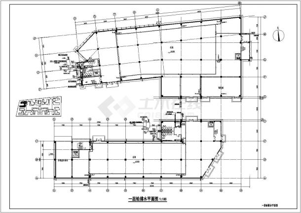 厂房设计_[江苏]丙类标准厂房给排水消防施工图CAD图纸-图一