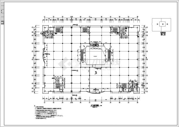 某大型多层框架结构商场设计cad全套建筑施工图（含设计变更书）-图二