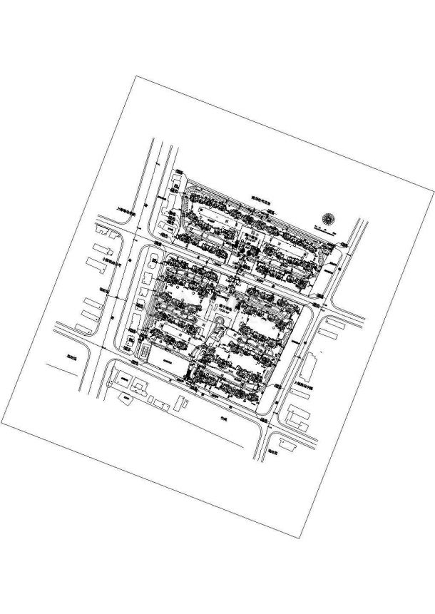 某高级多层住宅小区规划设计cad总平面方案图纸（标注详细）-图一