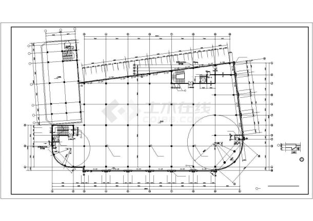 1.3万平米五层框混结构百货商场建筑设计CAD图纸（含地下2层）-图二