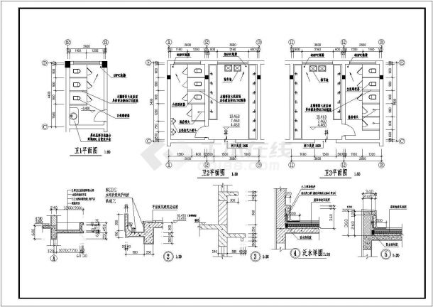 某工厂2200平米四层框混结构职工宿舍楼建筑设计CAD图纸（底层餐厅）-图一