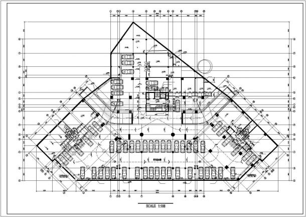 1.2万平米五层框架结构购物商场平面设计CAD图纸（含地下1层）-图一