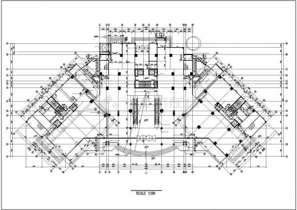 1.2万平米五层框架结构购物商场平面设计CAD图纸（含地下1层）-图二