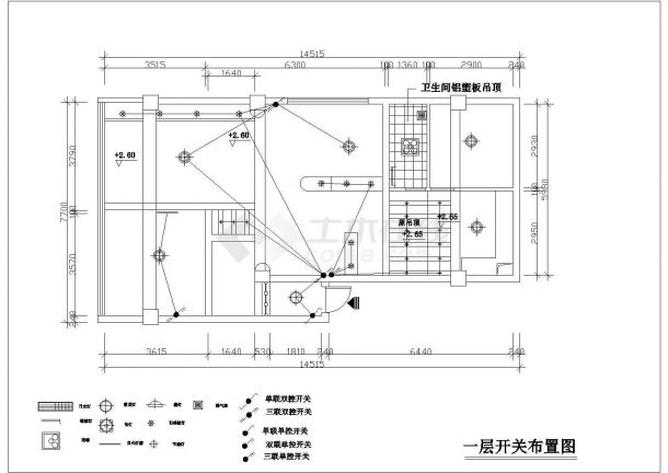 某私人住宅（4室，复式户型）室内装修设计CAD图纸-图一