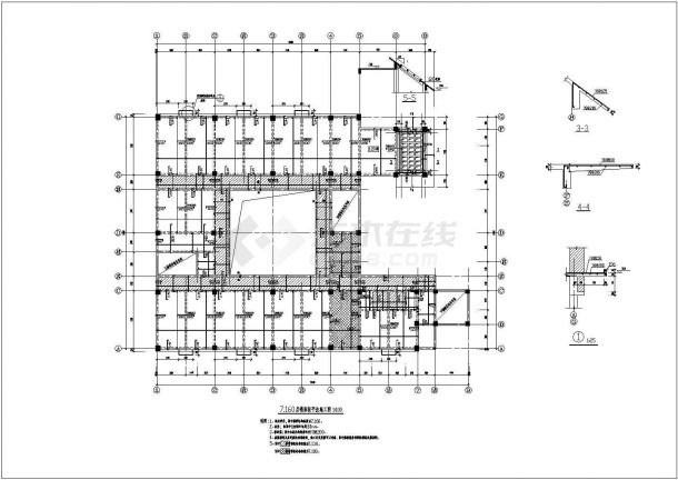某城市框架结构商厦钢钢结构建筑设计全套CAD施工图纸-图二