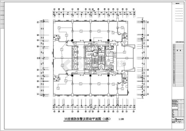 重庆某37层商住楼水箱间消防报警及联动设计CAD图纸-图一