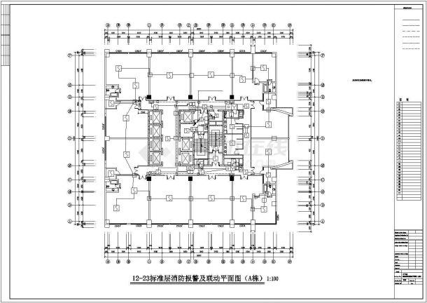 重庆某37层商住楼水箱间消防报警及联动设计CAD图纸-图二