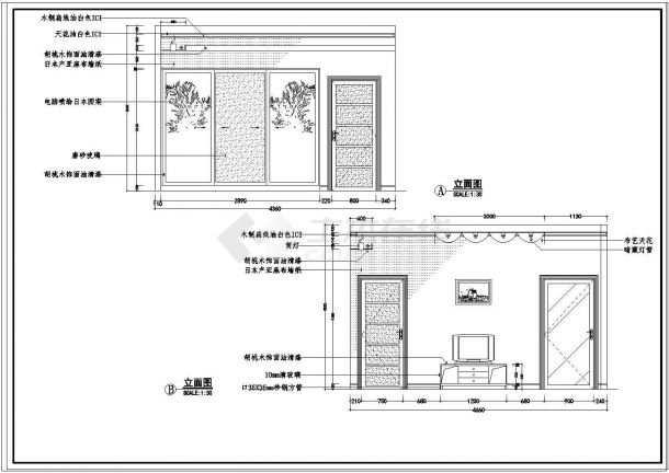 某日式风格别墅装饰设计施工全套CAD参考图-图二