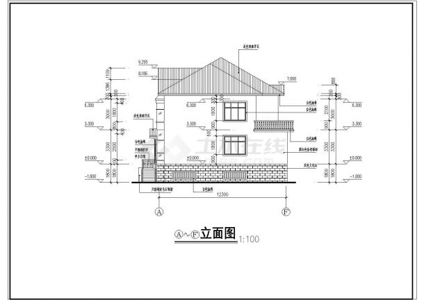 常德市德山旅游度区乡村别墅楼建筑设计施工图纸-图一