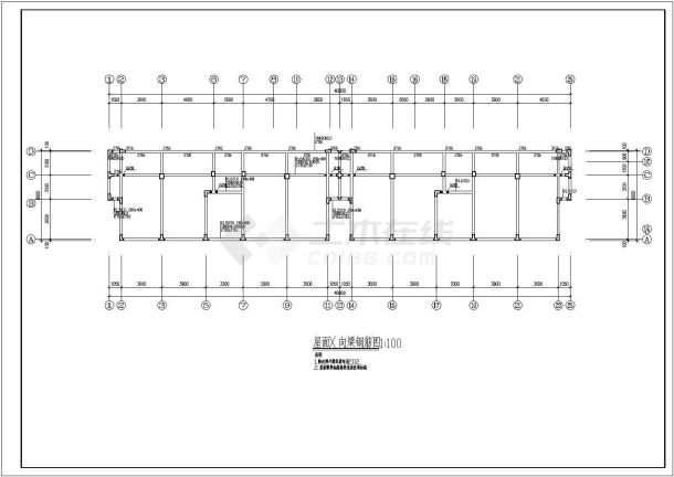 某住宅楼异形柱框架钢结构建筑设计施工图纸-图二