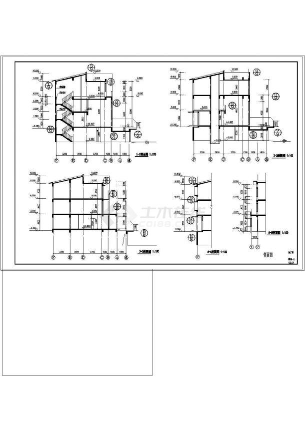 双拼式别墅建筑设计施工图（含设计说明）-图一