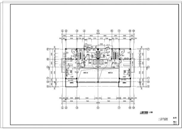 双拼式别墅建筑设计施工图（含设计说明）-图二