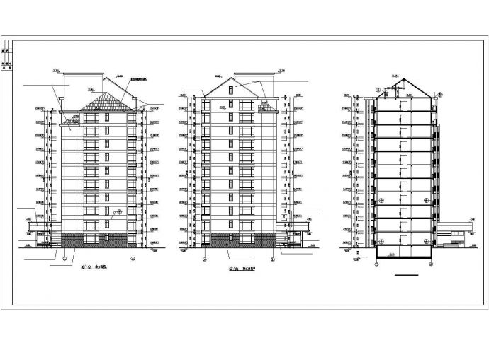 6800平米11层短肢剪力墙结构住宅楼全套建筑设计CAD图纸（带阁楼）_图1