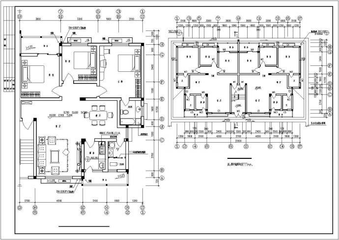 哈尔滨某居住区1500平米左右6层砖混结构住宅楼建筑设计CAD图纸_图1