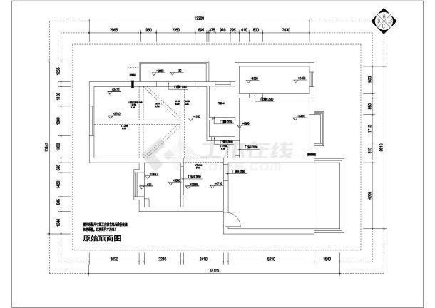 地中海(二房)装修全套设计施工图（含效果图）-图一