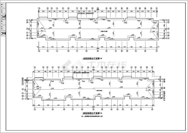 650-870平米2层砖混结构民居楼建筑设计CAD图纸（3套方案）-图一