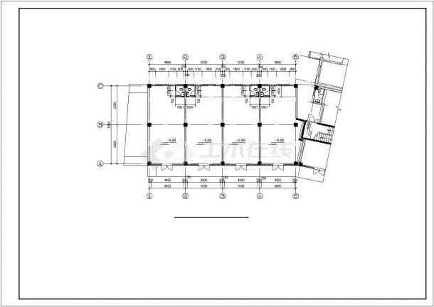 某小区2600平米6层混合结构住宅楼平面设计CAD图纸（1层4户/2套方案）-图一