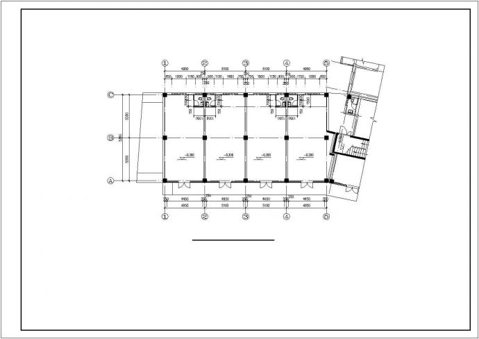 某小区2600平米6层混合结构住宅楼平面设计CAD图纸（1层4户/2套方案）_图1
