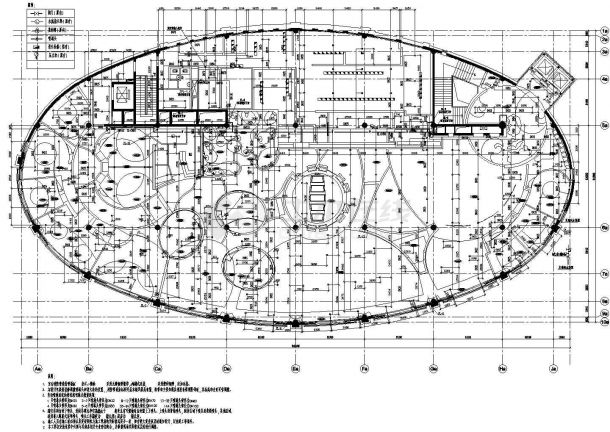 苏州某知名饭店喷淋系统平面设计CAD图纸-图一
