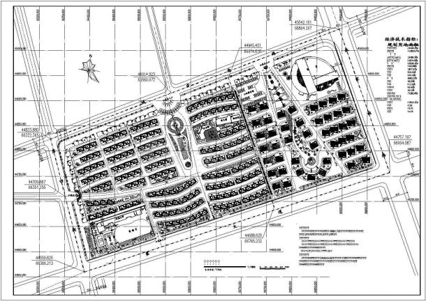 鸿金洋花苑小区规划设计cad总平面施工图（含经济技术指标，含设计说明）-图一