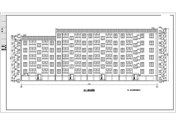 济南市某小区3800平米6层砖混结构住宅楼建筑设计CAD图纸（含架空层）-图二