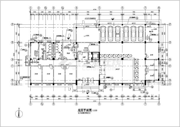 某砖混结构多层办公楼设计cad全套建筑施工图（ 含设计说明）-图二