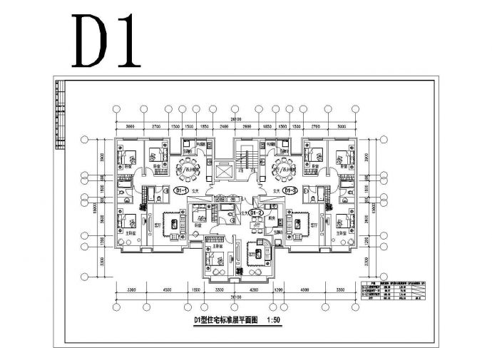 308平方米小高层带电梯一梯三户住宅户型设计cad图(含效果图)_图1