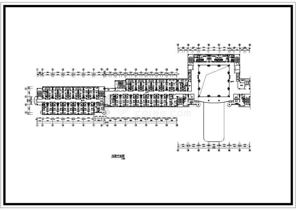 北京某街道1.2万平米8层框架结构商务酒店全套平面设计CAD图纸-图二